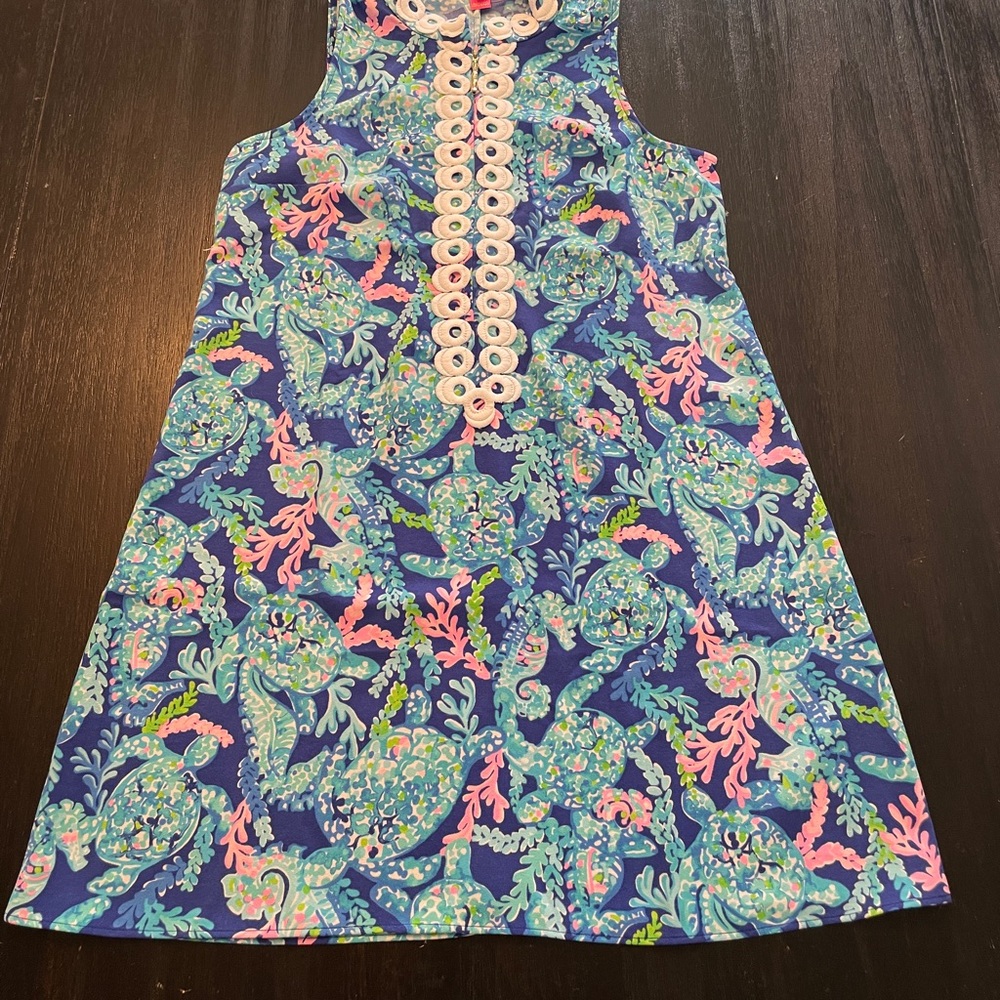 Lilly Pulitzer Jane Shift Dress  Corsica Blue Turtle Villa NEW